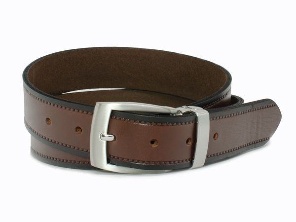 OVERSTOCK Nickel Smart™ Genuine Leather Nickel Free Belt - Chestnut ...