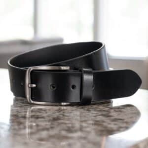 Millennial Black Belt on a counter top