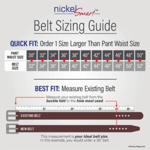 Belt Sizing Guide. Quick Fit: Order 1 size larger than pant waist size