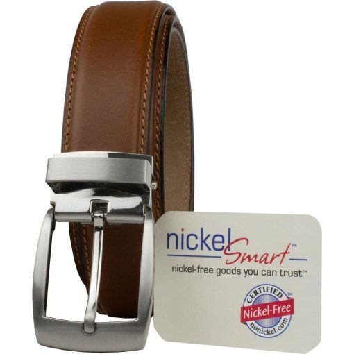 tan nickel free dress belt