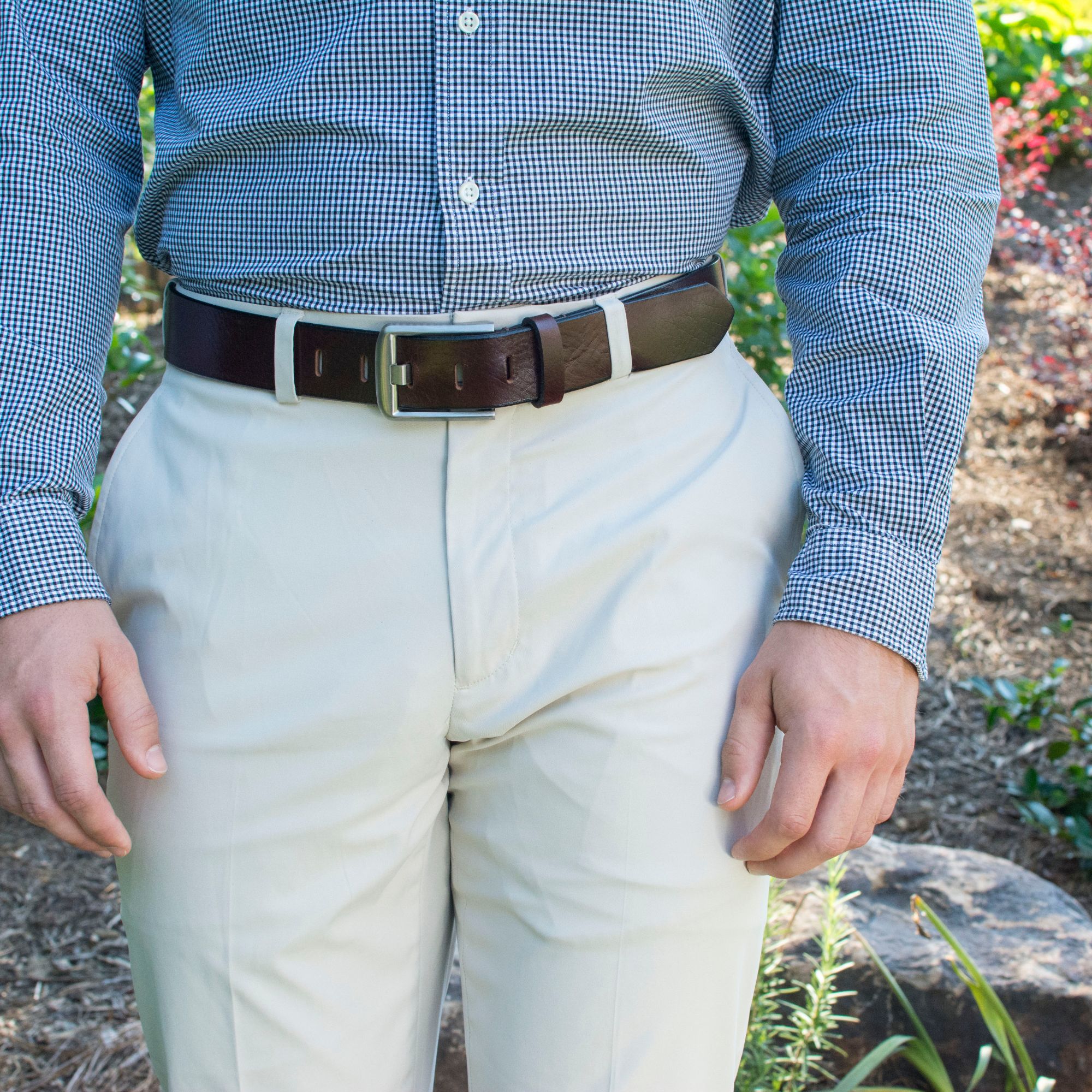 Nickel Smart® Titanium Wide Pin Brown Belt - Image 2