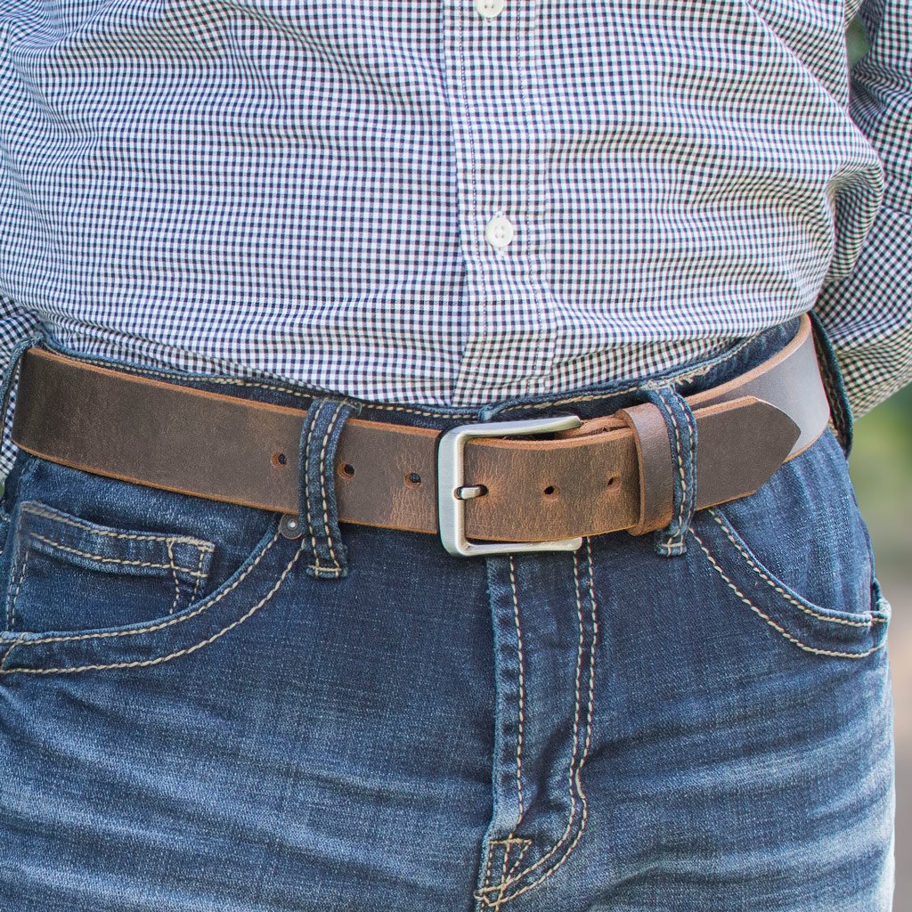 Nickel Smart® Roan Mountain Distressed Leather Belt - Image 3