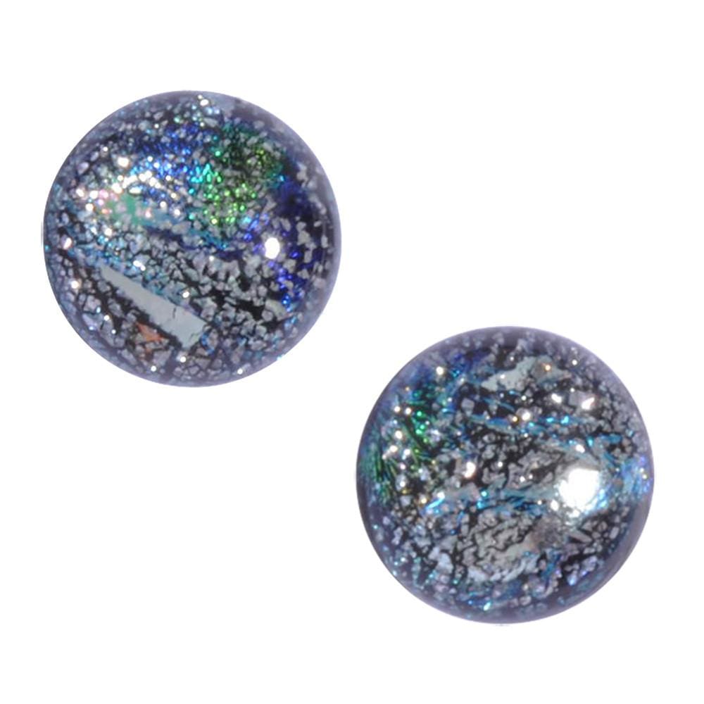 Galaxy Quest circular stud earrings in silver hues