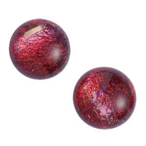 Red dichroic glass circular studs